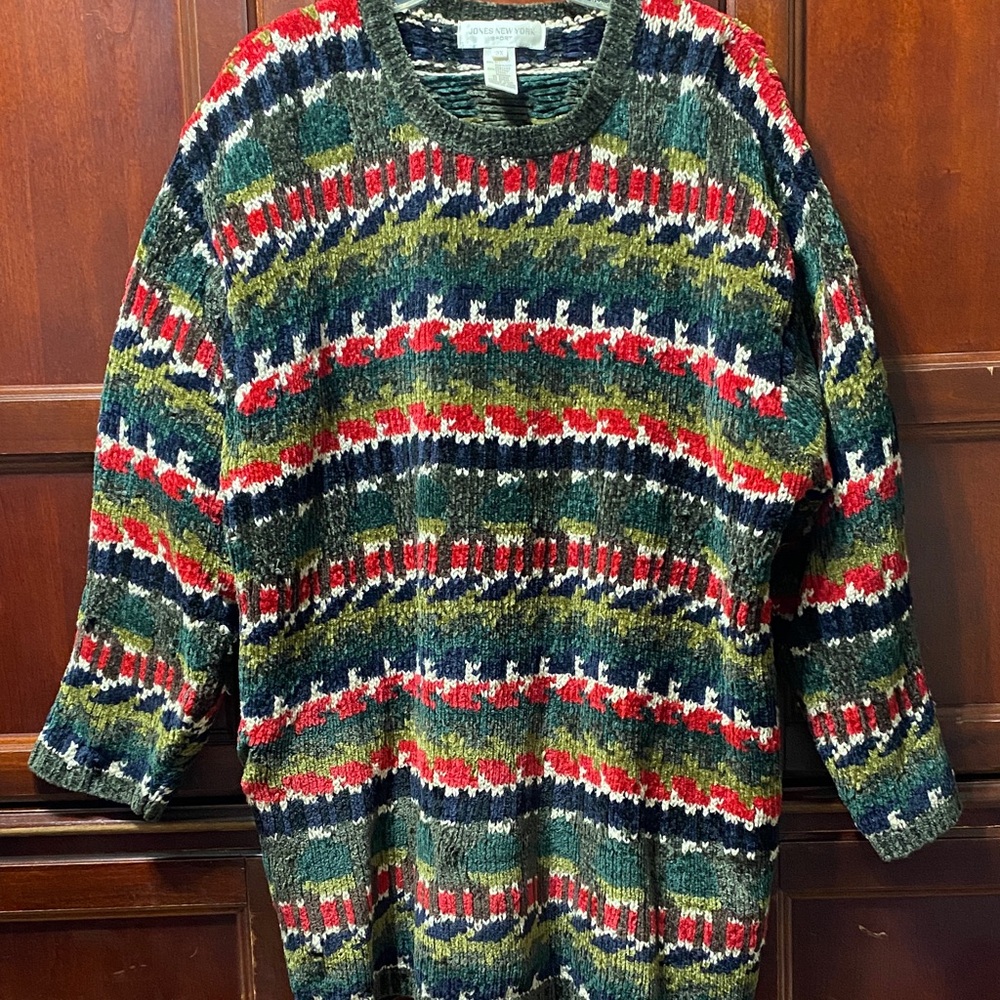 Jones New York Sport Vintage plus size 3X Multicolor Patterned womenโs Sweater